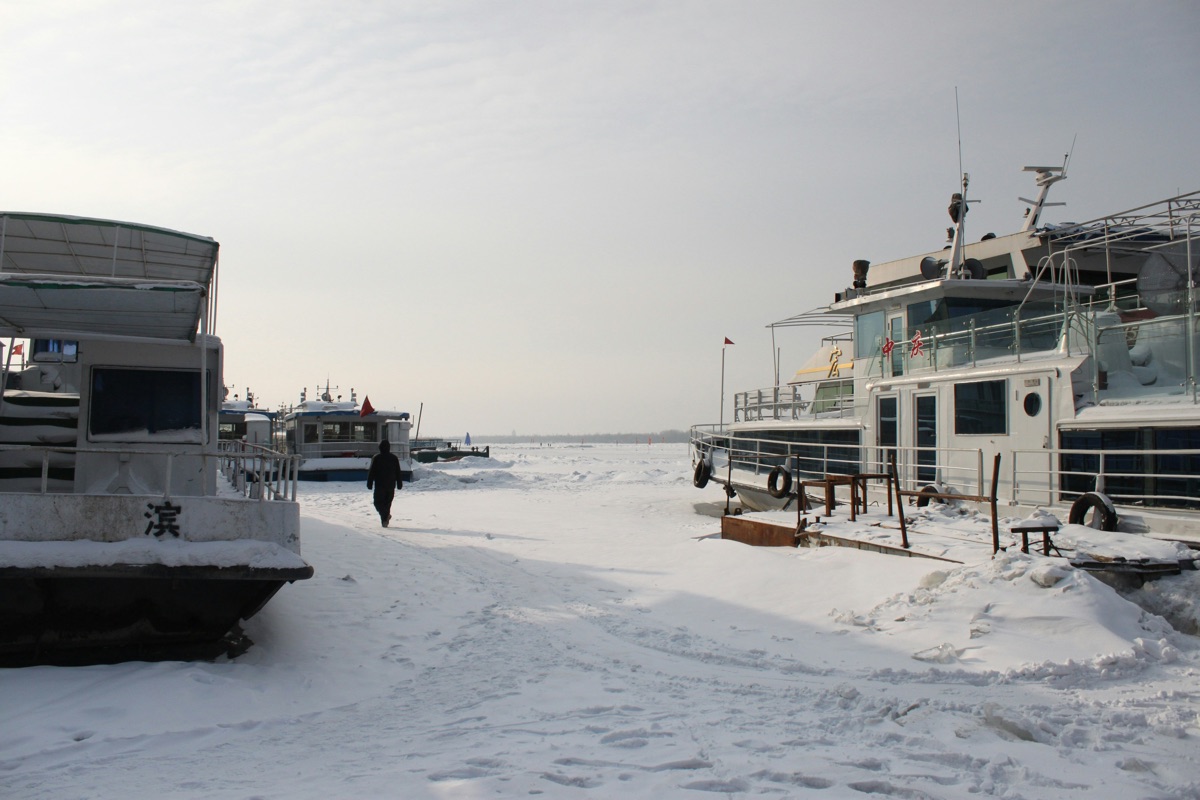 Winter ferry travel showing snowy conditions and seasonal ferry operations across European waters